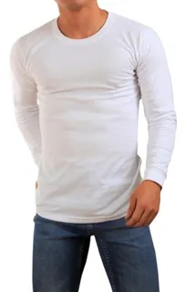 Playera Manga Larga Hombre Moda Cómoda Fresca 100% Algodón