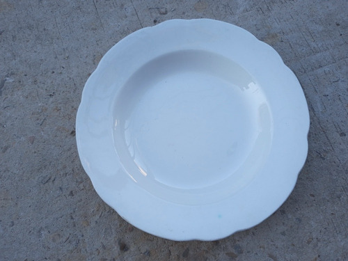 1 Plato Antiguo Blanco Imperio Lambrate 22,5 Diam X 3,8 Alto