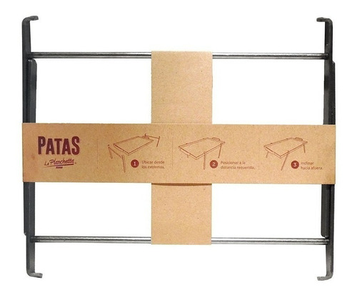 Patas De Hierro Desmontables Para La Planchetta 2 Hornallas Color Gris Oscuro