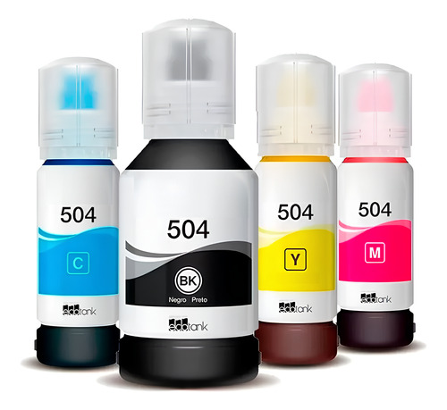 Kit Refil De Tinta Para Epson L14150 T504120 Cmyk Compatível