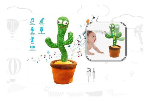 Cactus Bailarin Musical Que Repite Palabras Y Canta Peluche