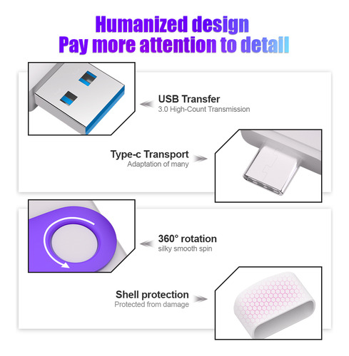 Type-c 2 In 1 Pendrive 64gb Usb 3.0 Memoria Usb De Plástico