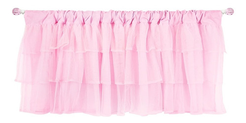 Panel De Cortina/cenefa De Tul Multicapa Window Valance Rosa