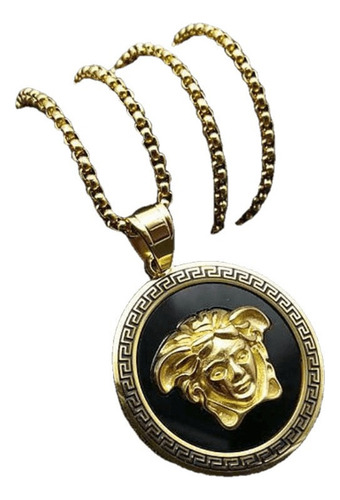 Collar Con Colgante De Medusa Tridimensional Chapado En Oro