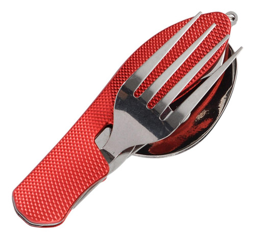 Utensilios Para Acampar, Cuchillo, Cuchara, Tenedor, Rojo