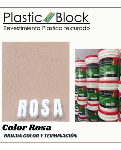 Revestimiento Plástico 15kg Texturado Plastic Block Rodillo Rosa