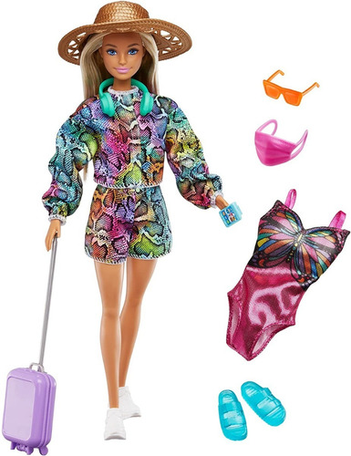 Imagem 2 de 8 de Barbie Travel Playset Fashionistas 2022 Praia Beach Verão