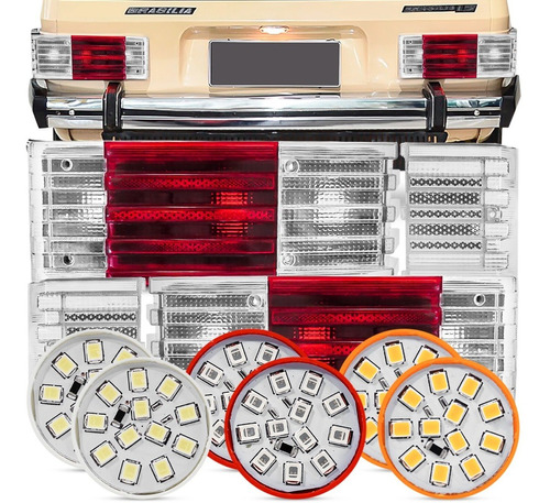 Kit Lanterna Traseira Brasilia 1978 A 81 + Jogo Lampada Led