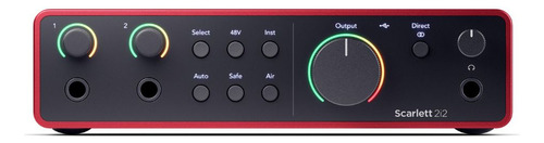 Interface De Áudio Focusrite Scarlett 2i2 4th Gen Vermelho