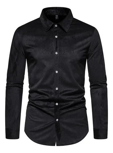Camisa veludo hotsell preta masculina