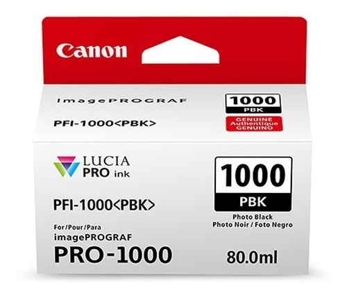 Canon Tinta Pfi-1000 Pbk Lucia Pro Photo Black Ink Tank (80m