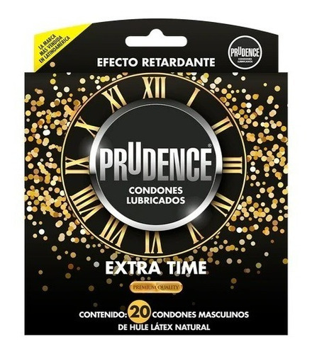 20 Condones Lubricados Con Retardante Prudence Extra Time