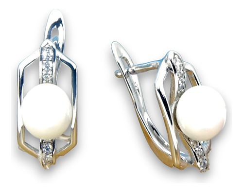 Pendientes Oro Blanco 18k Boda Joyería De Moda Romántica