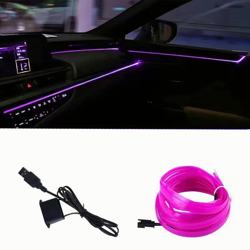 Imagen 7 de 10 de Hilo Tira Luz Neon Colores Led Conector Usb 12v Auto Moto 5m