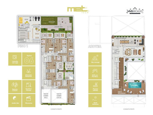 Imagen 15 de 16 de Met Tech - Venta Monoambiente - Cordón - Estrena 2025