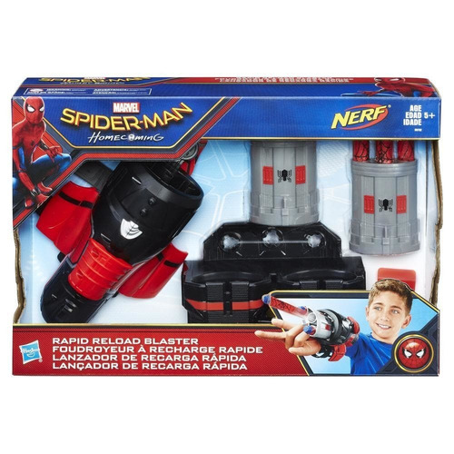 Spiderman Nerf Lanzador De Recarga Rapida Hasbro B9702 Edu
