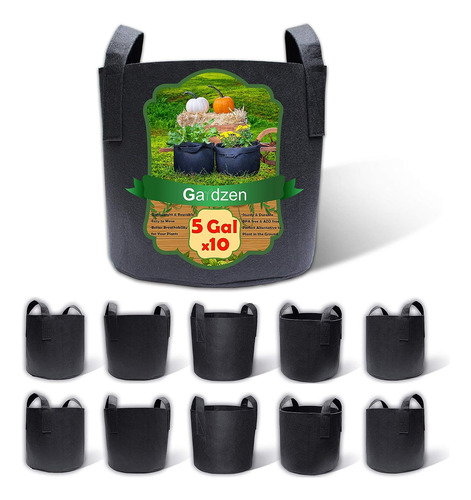 Bolsas Para Cultivo Gardzen, Plástico, Cap 18.9 L, 10 Pcs