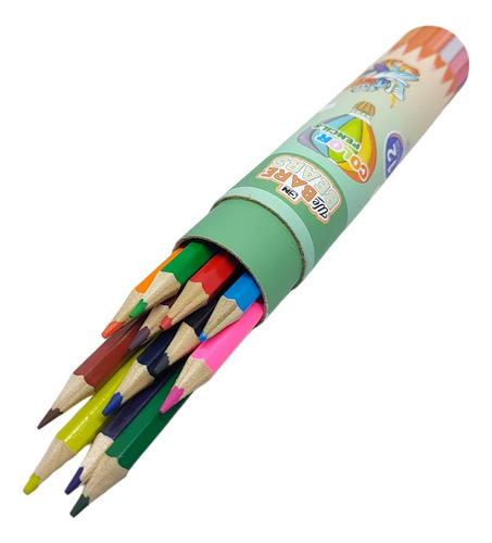 Set Tubo Lapices De Colores X12 Con Sacapuntas