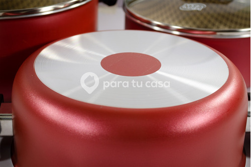Imagen 8 de 10 de Batería Cocina Olla Cacerola 4 Piezas Teflón Flora Mta Ct