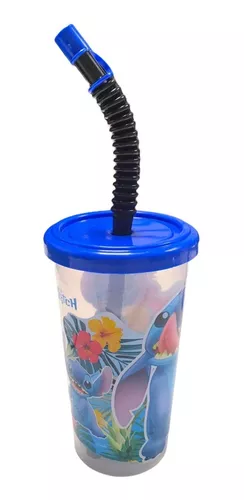 Vaso Con Tapa Y Sorbete Sport Infantil Personajes Favoritos Color stitch  Stitch