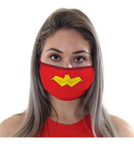 Mascara De Protecao Logo Mulher Maravilha Adulto