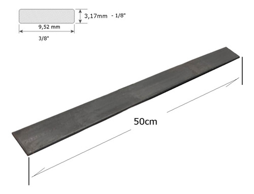 Barra Ferro Chato Gerdau 3/8x1/8 - 9,52x3,17mm X 50cm 8un