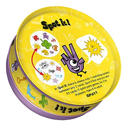 Imagen 2 de 5 de ¡zygomatic Spot It! Juego De Cartas Clásico | Juego Para Niñ