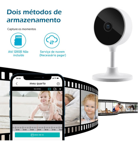 Camera Segurança Wifi Full Hd Alexa Google App Com Microfone