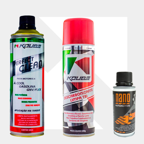 Kit Koube Perfect Clean Gasolina/flex + Limpa Tbi + Nano