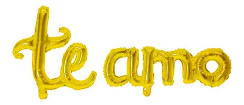 Set Te Amo Globo Letras Cursivas 47 Cm X 125 Cm Cursivo Color Dorado