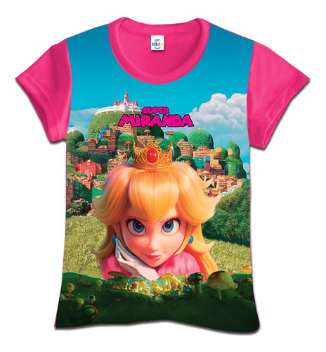 Franela Camisa Para Niña Princesa Peach Super Mario Algodon