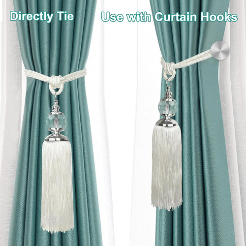 4 Soportes Para Cortinas Con Borlas De Cristal Estilo Cortin