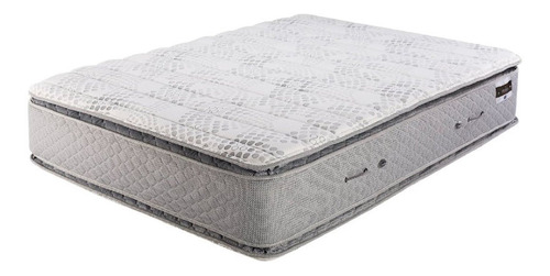 Colchón 2 1/2 plazas de resortes Piero Montreaux II blanco y gris claro - 140cm x 190cm x 34cm con doble pillow top