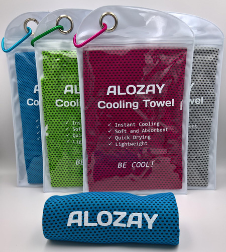 Paquete De 4 Toallas Refrescantes Para Cuello Y Cara Multicolor (azul, Verde, Rojo Rosa, Gris)
