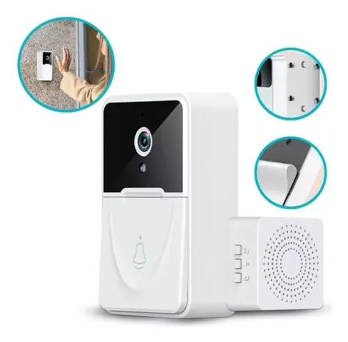 Timbre para puerta Camera Campainha Campainha com câmera wifi sem fio à  prova d'água recarrega gris oscuro