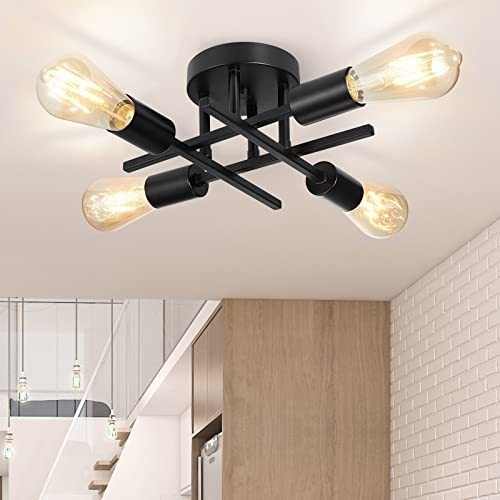 Lmpara De Techo Semi Empotrada De 4 Luces, Moderna Casa De