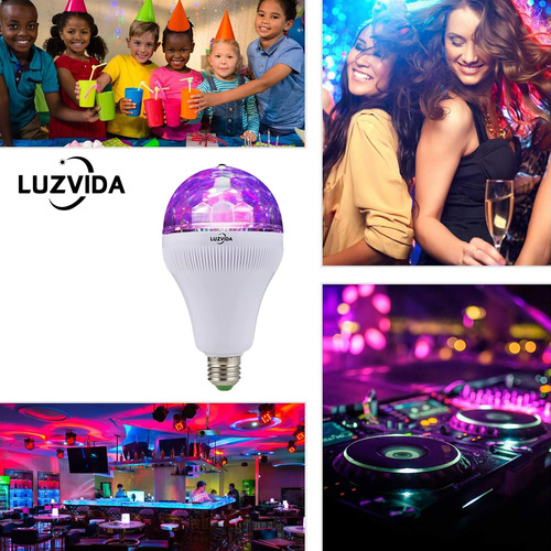 Luzvida Luces De Escenario Fiestas Base E27 Bombillas Giratorias De Color,dj Luces Lamparas Led Bombilla Estroboscópica Disco Bola, Fiesta De Cumpleaños O Club Bar Cabezas Roboticas Traje Robot Led