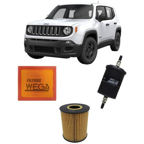 Kit Filtros Troca De Oleo Para Jeep Renegade 1.8 Gasolina/