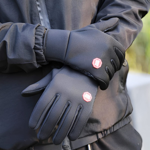 Luva Motoqueiro Touch Impermeavel Antiderrapante Com Ziper Preto 15
