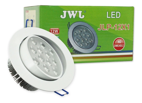 Lampara De Led Empotrable Dirigible 12w Aro Blanco 24 Pz Jwj Aro Blanco Luz Blanca