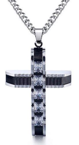 Regalo Papá Cruz Crucifijo Acero Inoxidable Swarovski Elemen