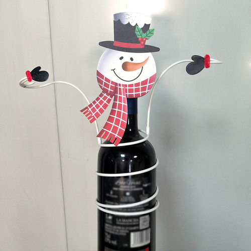 Soporte Para Copas De Vino Con Forma De Muñeco De Nieve, Dec