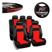 Comprar Kit Funda Asientos Auto Eco Cuero + Cubre Volante Reflectivo