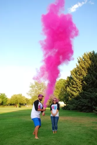 1 Humo Color Gender Reveal 25-40seg Bengala Bomba Polvo Holi