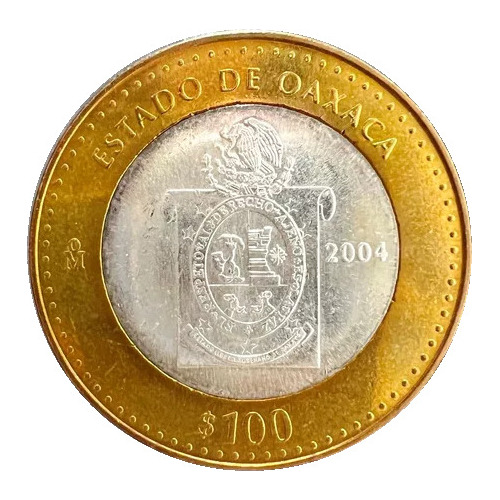 100 Pesos Estado Oaxaca 1ra Fase Bimetálica 2004