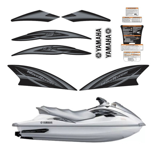 Kit Adesivos Jet Ski Para Yamaha Vx 700 14811 Cor Cinza/preto