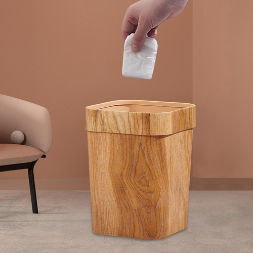 Bote De Basura De Grano De Madera Moderno, Cubos De Basura A