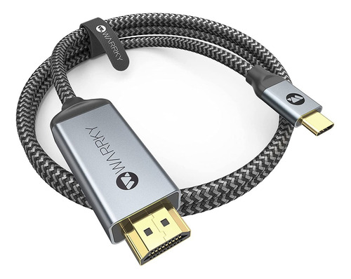 Cable Usb C A Hdmi 4k  Warrky  Trenzado  De Alta Velocidad  