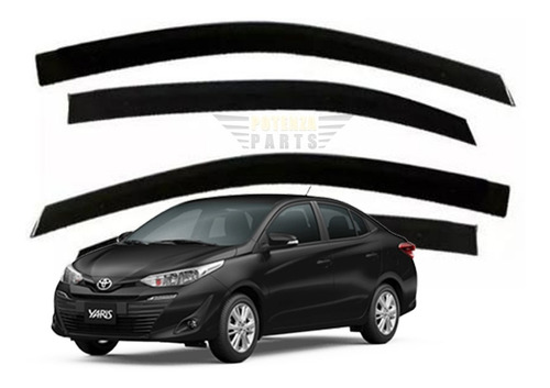 Calha Chuva Toyota Yaris Sedan 2018 2019 2020 Fume 04 Pçs