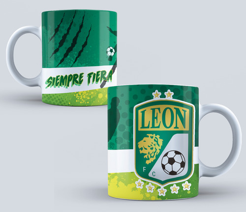 Taza Equipos De Fútbol Liga Mx, Club León  Siempre Fiera .